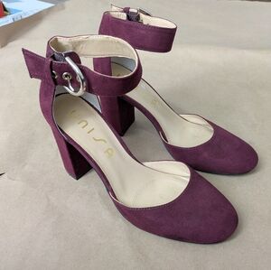 Unisa Women's Burgundy Ankle Strap Heels